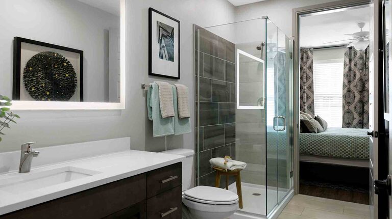 Spacious Bathroom with Walk-in Shower