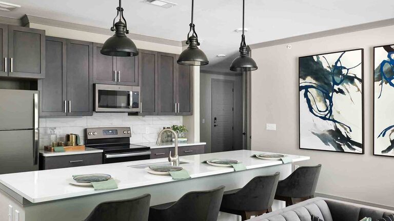 Modern Kitchen with Quartz Countertops and Custom Cabinetry